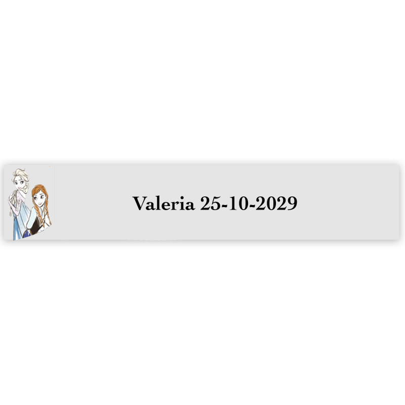 Frozen, etiqueta adesiva personalizada 5x1cm transparente