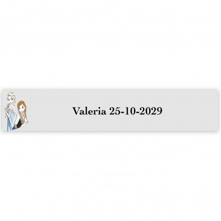 Frozen, etiqueta adesiva personalizada 5x1cm transparente
