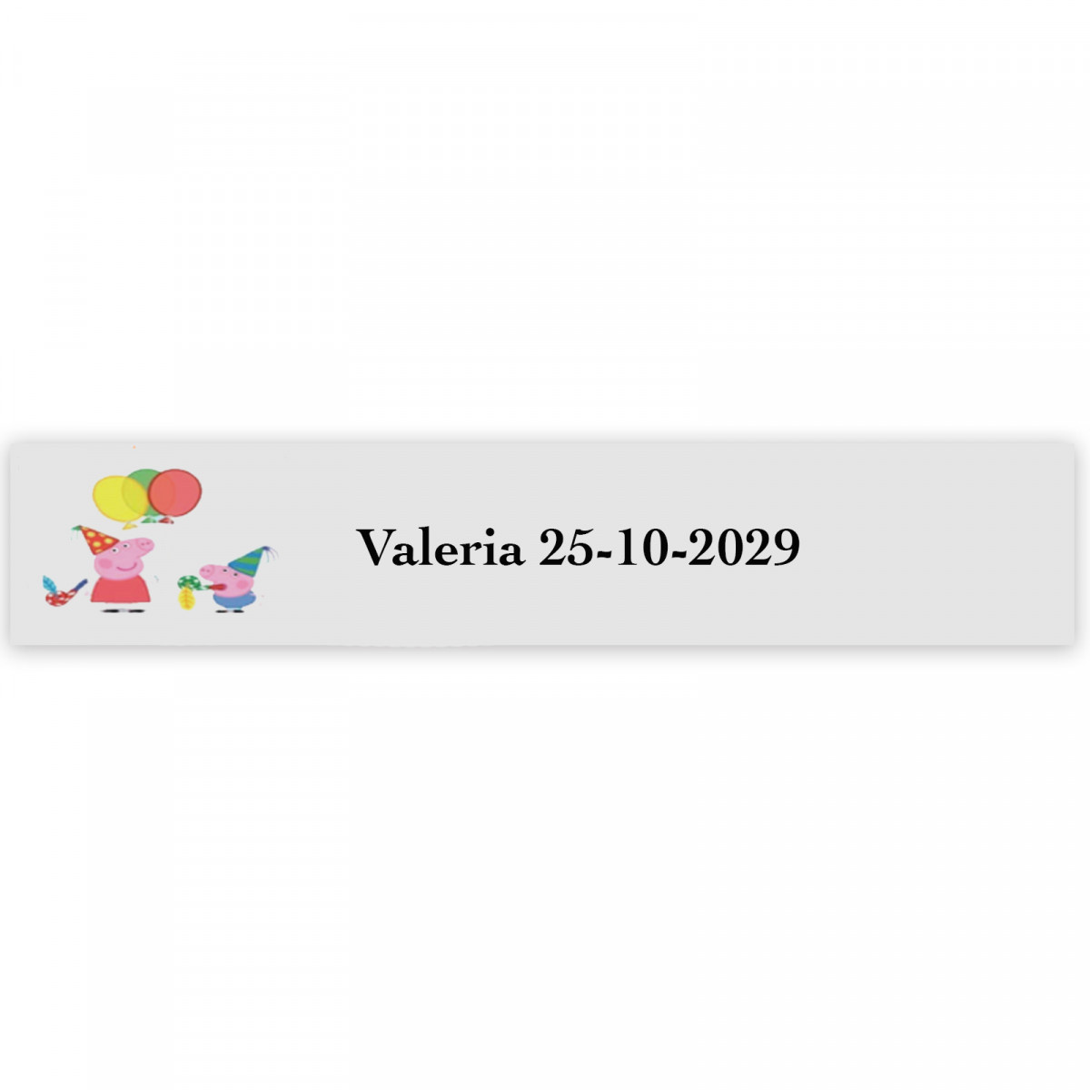 Peppa Pig, adesivo com personalização para eventos infantis 5x1cm transparente