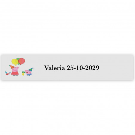 Peppa Pig, adesivo com personalização para eventos infantis 5x1cm transparente