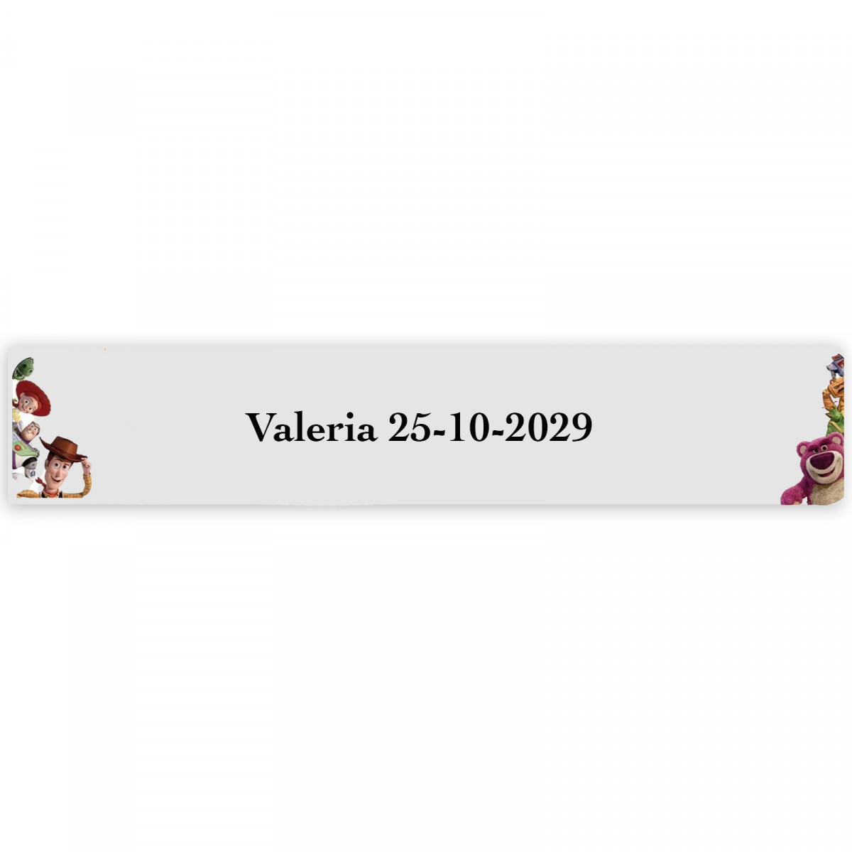 Toy Story, adesivo 5x1cm transparente personalizado