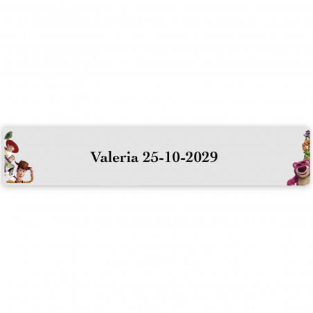 Toy Story, adesivo 5x1cm transparente personalizado