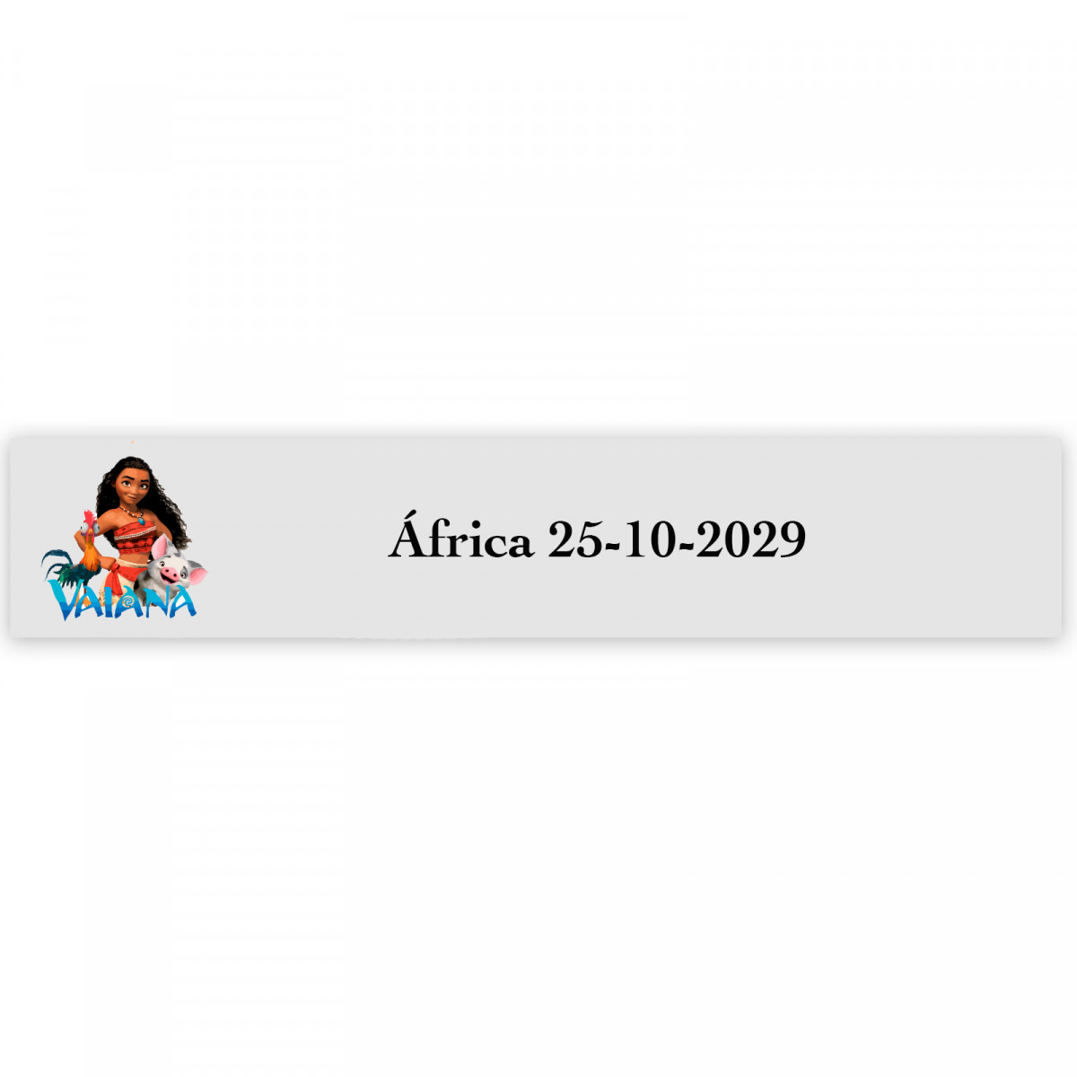 Vaiana Moana, adesivo 5x1cm transparente personalizado para celebrações