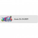 Trolls, etiqueta adesiva 5x1cm transparente para eventos infantis