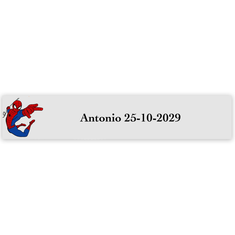 Etiqueta adesiva do Spiderman 5x1cm para detalhes infantis personalizados