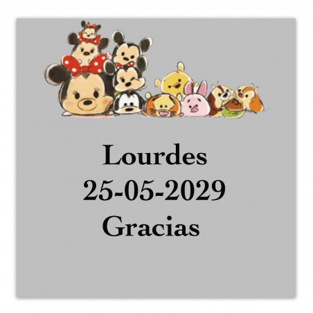 Disney, etiqueta adesiva 5x5cm com fundo transparente para personalizar