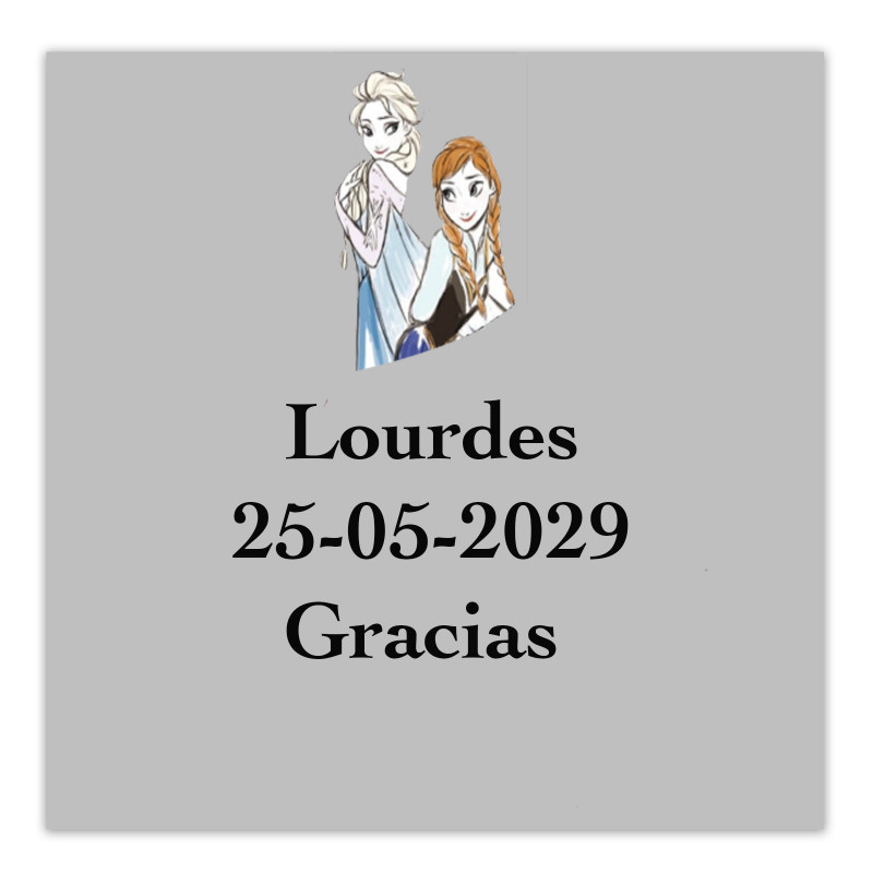 Etiqueta adesiva transparente Frozen 5x5cm personalizada