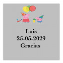 Peppa Pig etiqueta adesiva 5x5cm transparente para festas infantis