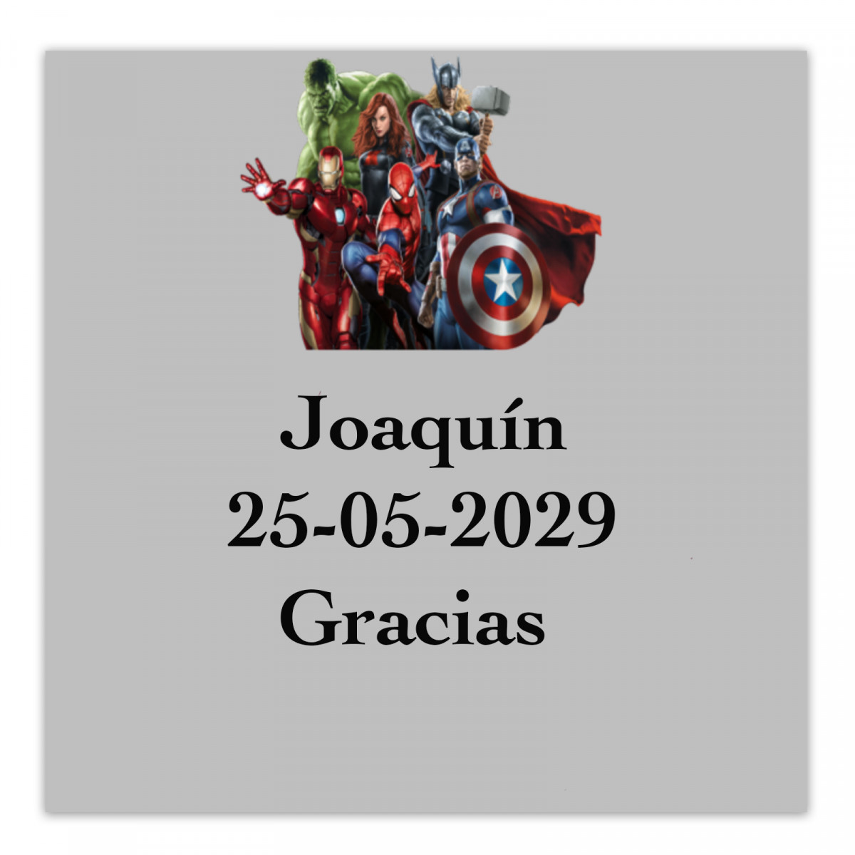 Etiqueta adesiva dos Vingadores 5x5cm com fundo transparente