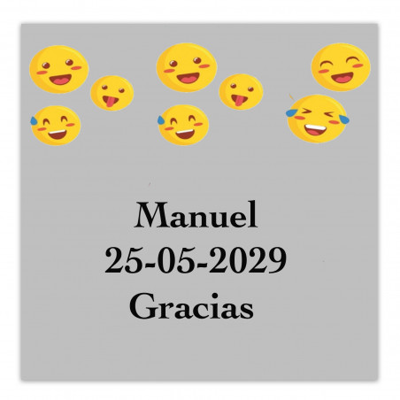 Emojis etiqueta adesiva 5x5cm personalizada transparente
