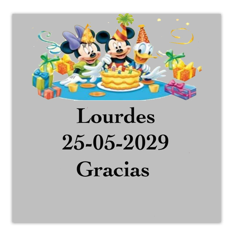 Adesivo Disney Aniversário 5x5cm transparente