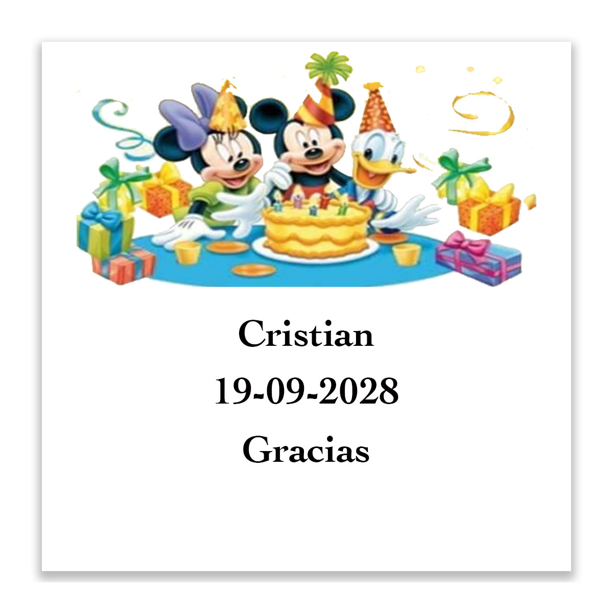 Disney adesivo de aniversário personalizado 5x5cm
