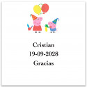 Etiqueta adesiva personalizada Peppa Pig 5x5 cm