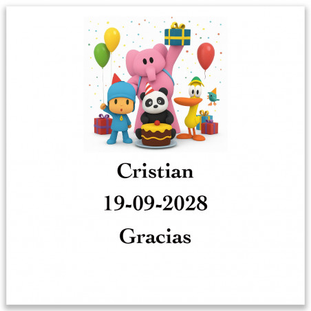 Pocoyó adesivo personalizado 5x5cm