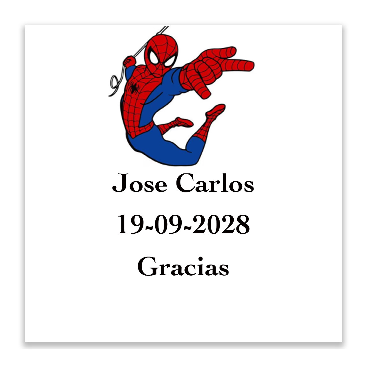 Adesivo personalizado do Spiderman quadrado 5x5cm com fundo transparente para decorar
