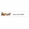 Patrulha Canina personalizada 5x1cm branco para eventos infantis