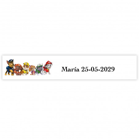 Patrulha Canina personalizada 5x1cm branco para eventos infantis