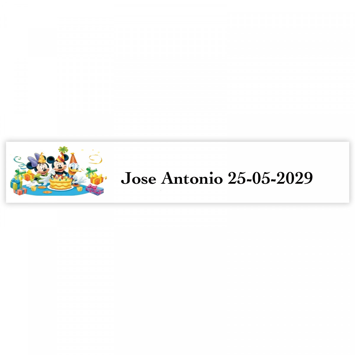Adesivo personalizado Disney para eventos especiais 5x1cm branco