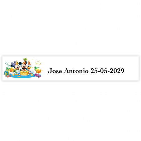 Adesivo personalizado Disney para eventos especiais 5x1cm branco
