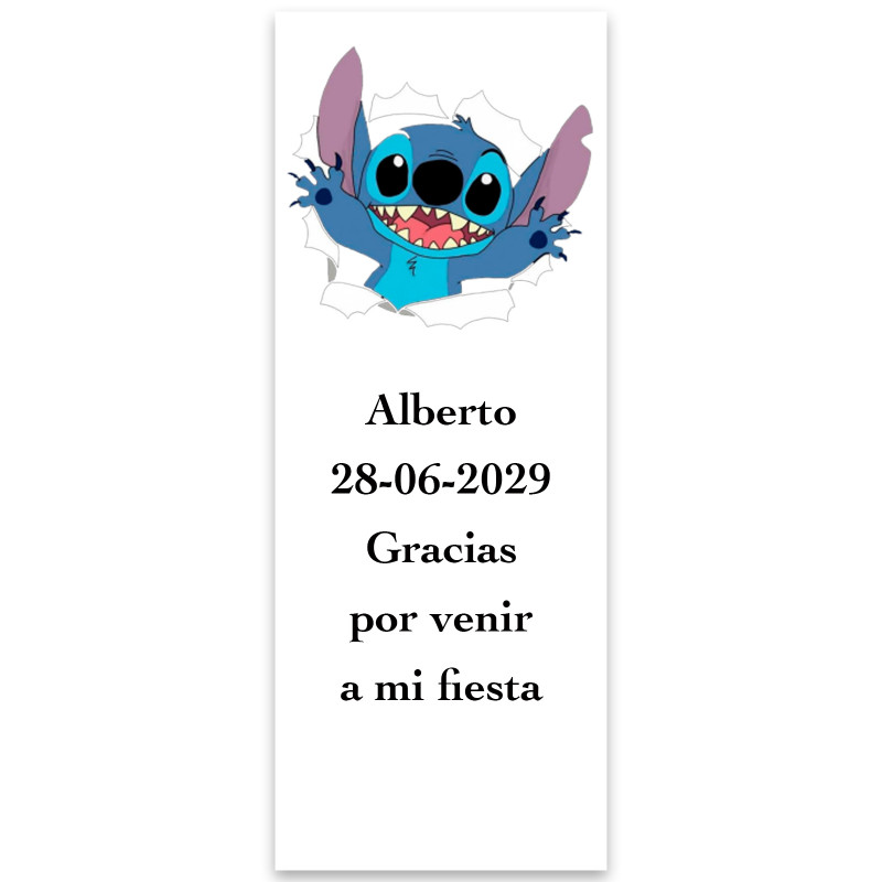Adesivo personalizado Stitch para eventos 5x13cm
