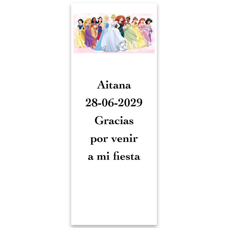 Princesas, adesivo 5x13cm personalizado