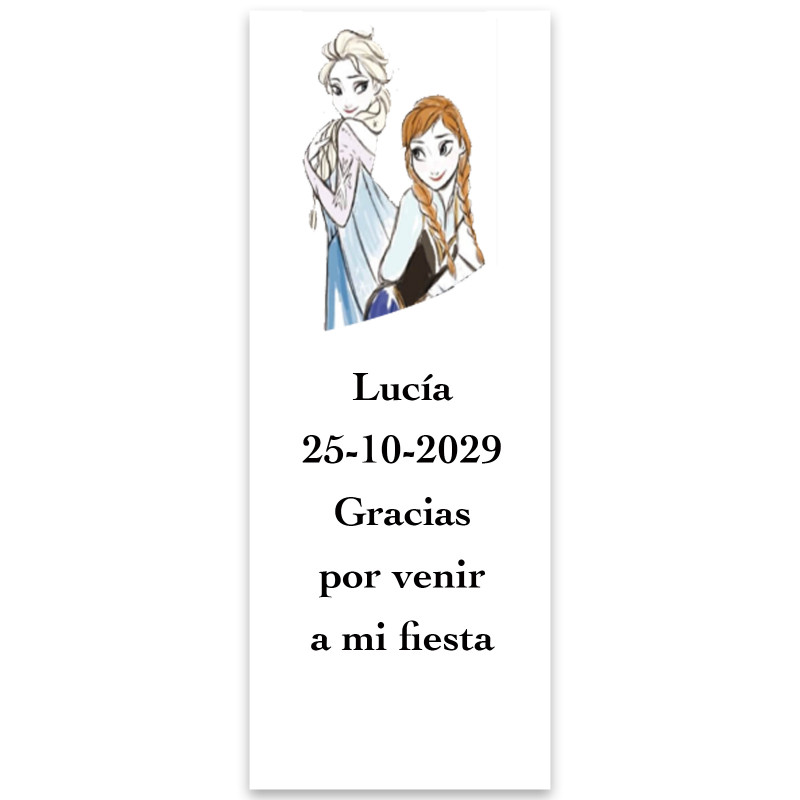 Adesivo personalizado Frozen com fundo branco 5x13cm