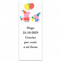 Peppa Pig, etiqueta adesiva com design festivo 5x13cm