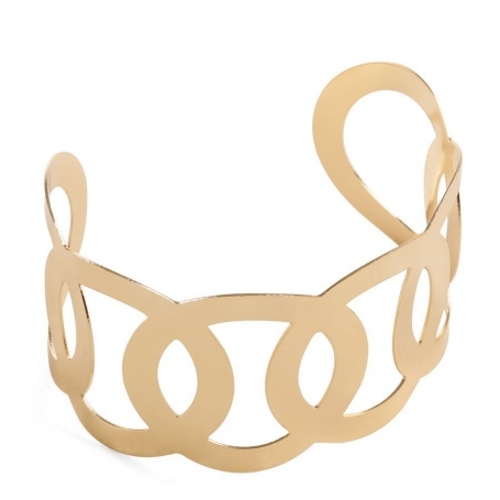 Bracelete dourado vazado para mulher Elegância e estilo moderno