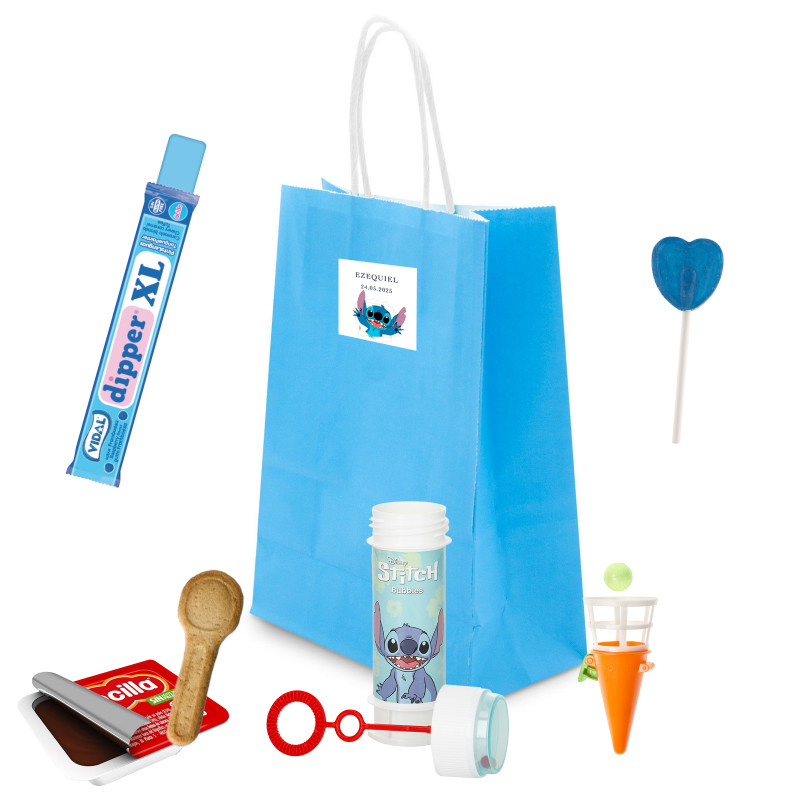 Bolsa de presente personalizada do Stitch com bolha e doces