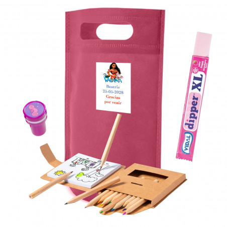Vaiana Moana bolsa com set de pintar carimbo e doce