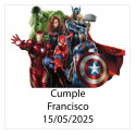 Conjunto de aniversário dos Vingadores com bolha de sabão, brinquedo e doce