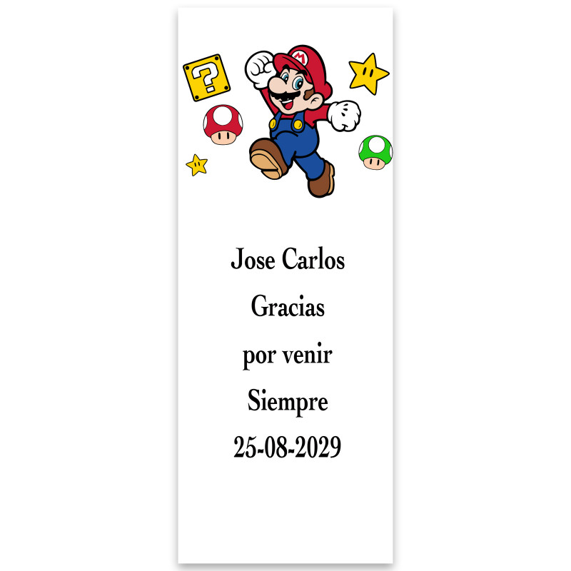 Mario Bros, adesivo personalizado em vertical 13x5cm