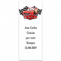 Cars, etiqueta adesiva personalizada fundo branco 13x5cm