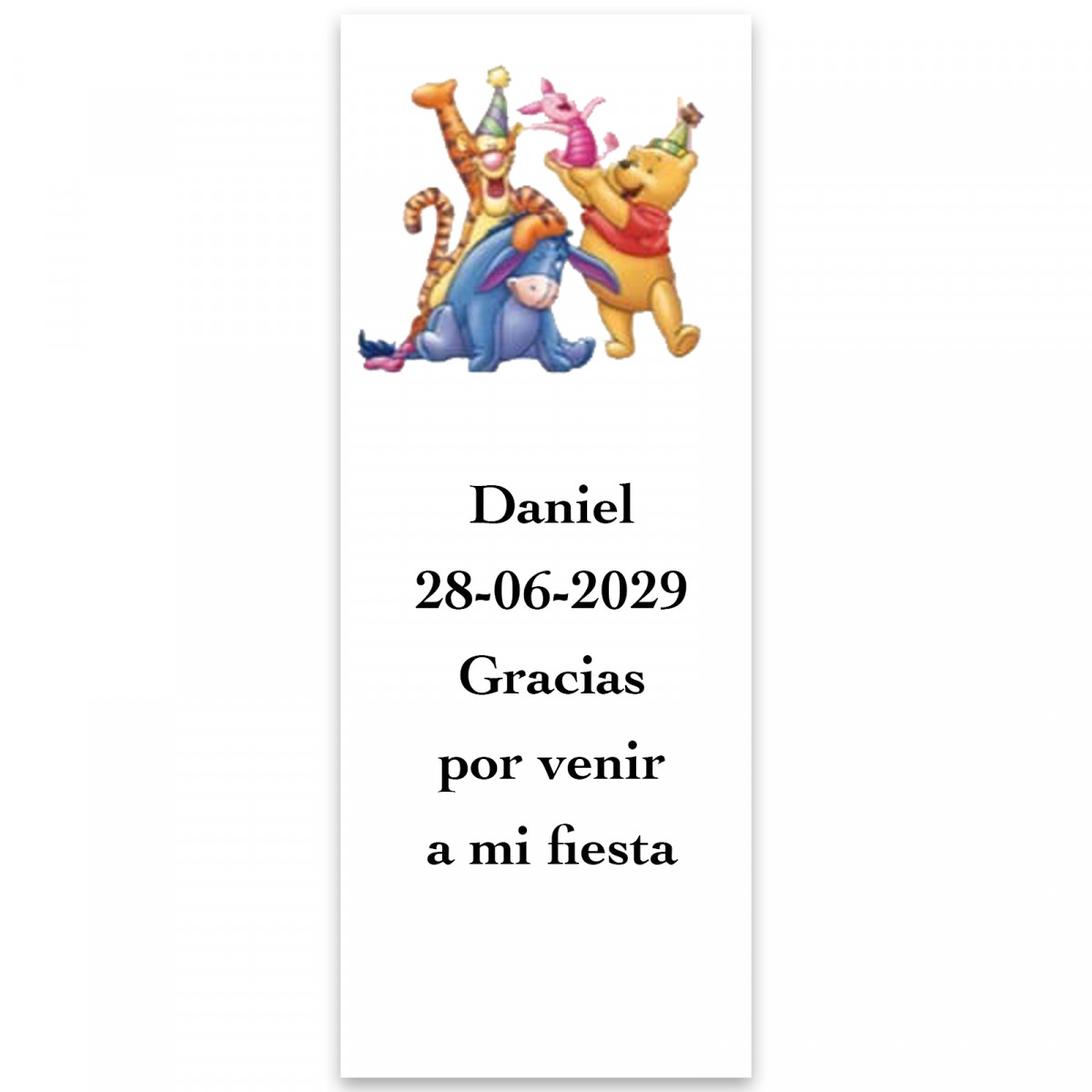 Adesivo personalizado do Winnie the Pooh de 13x5cm para eventos