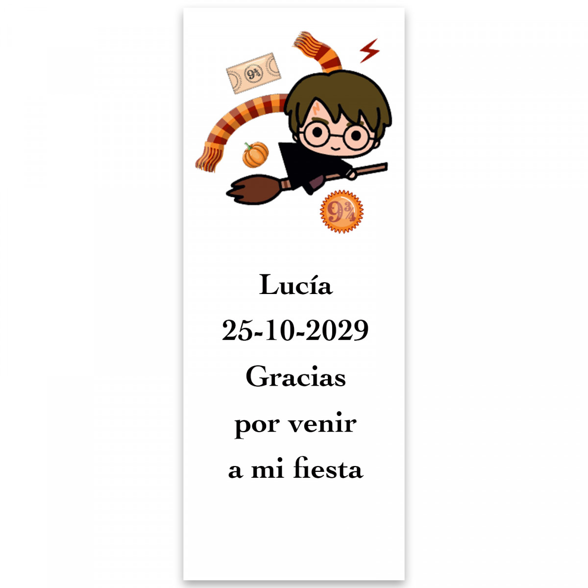 Harry Potter, adesivo personalizado vertical 13x5cm