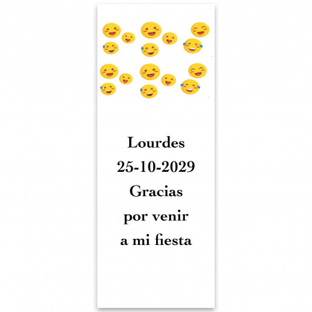 Emojis adesivo personalizado em vertical editável 13x5cm