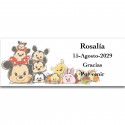 Pandilla da Disney, adesivo personalizado com fundo branco 13x5cm horizontal