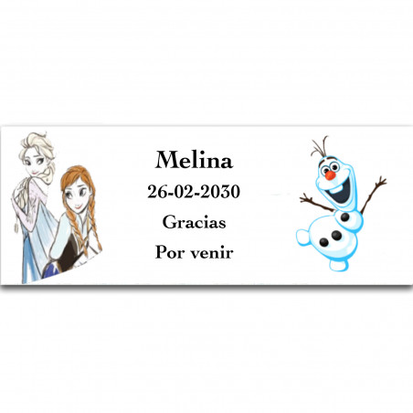 Adesivo personalizado Frozen para meninas 13x5cm