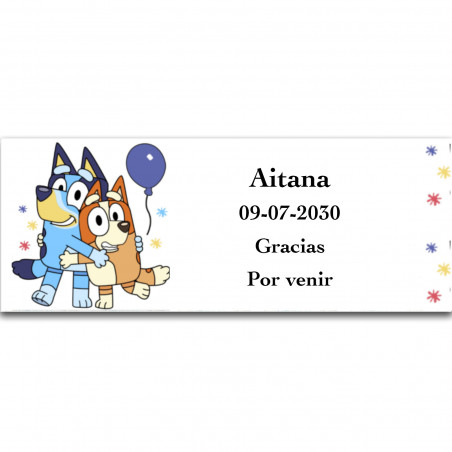 Bluey e Bingo adesivo personalizado divertido e fofo 13x5cm