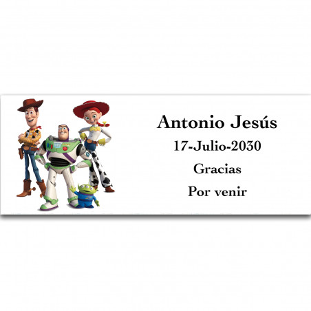 Etiqueta adesiva personalizada Toy Story 13x5cm