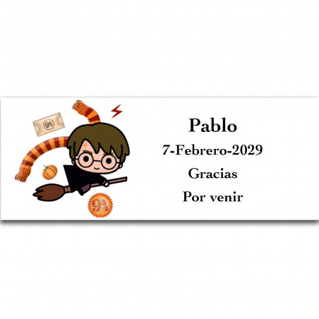 Harry Potter adesivo personalizado com magia 13x5cm