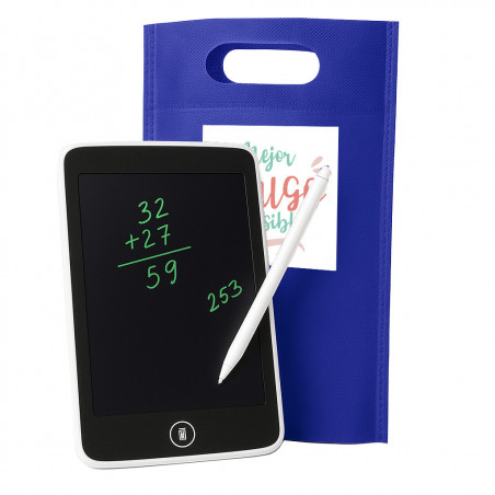 Pizarra digital mágica com ímã em bolsa personalizada para detalhes