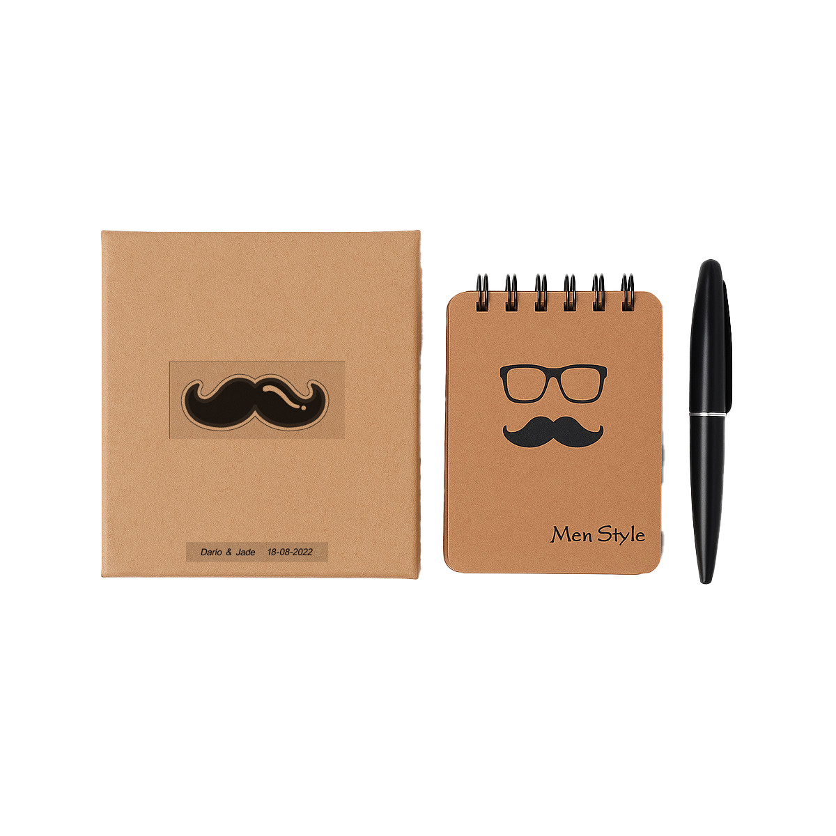 Detalhes convidados homens cadernetas personalizadas