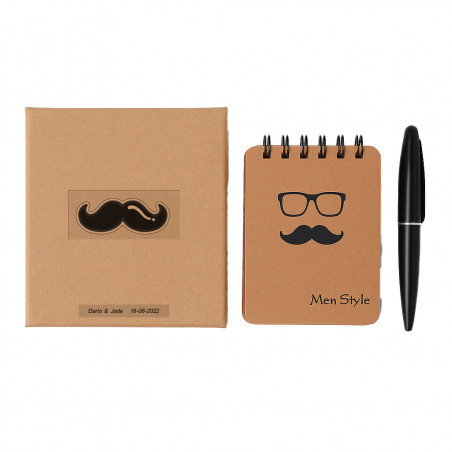 Detalhes convidados homens cadernetas personalizadas
