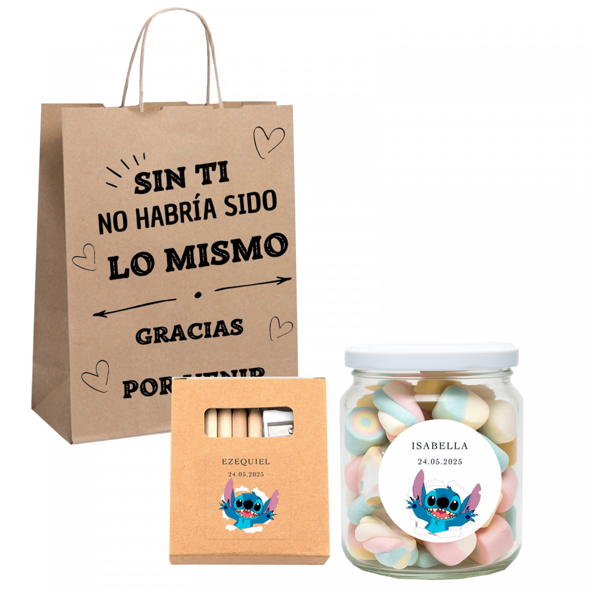 Stich presente personalizado infantil para eventos