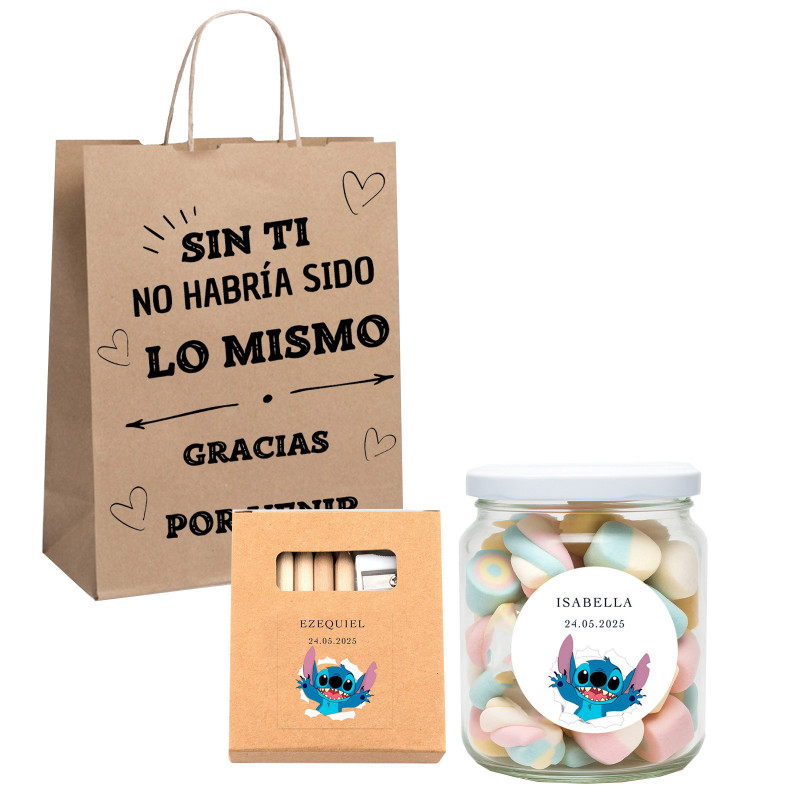 Stich presente personalizado infantil para eventos