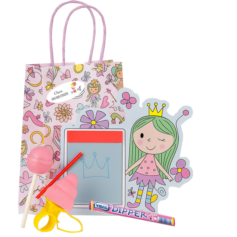Peppa pig bolsa com detalhes para convidados e chupachups rosa
