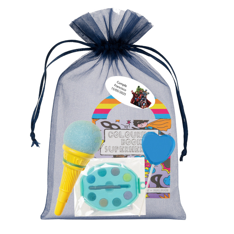 Vingadores pacote em bolsa de organza com presentes para crianças