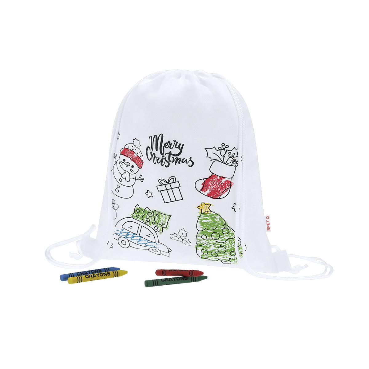 Mochila de Natal infantil para colorir