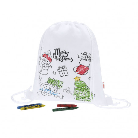 Mochila de Natal infantil para colorir